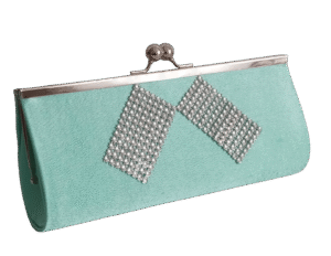 Bolso-Cartera Verde Agua Raso, fino y elegante. Perfecto para bodas y eventos. ¡Destaca tu estilo con este accesorio único!.