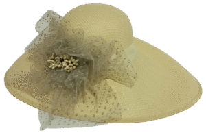 Sombrero Grande Beige Plumeti Visón | Accesorio artesanal con estilo refinado, comodidad ligera y elegancia versátil para cualquier ocasión.