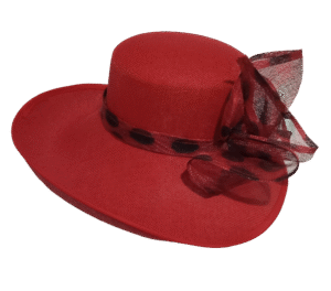Sombrero Grande Moña Roja | Tradición y estilo con diseño audaz y sofisticado para destacar en eventos y looks únicos. Descubre más en nuestra web.