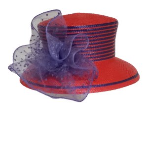 Sombrero Rojo Plumeti Morado | Elegancia y diseño artesanal con detalles sofisticados para looks únicos y versátiles. Moda Quirado.