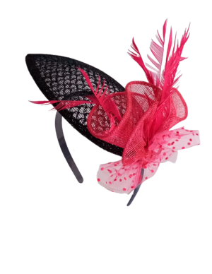 Hoja Azul Oscuro Adorno Fucsia