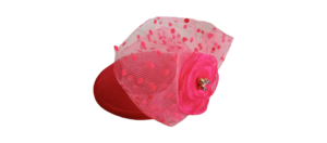 Tocado Fieltro Rojo Flor Plumeti