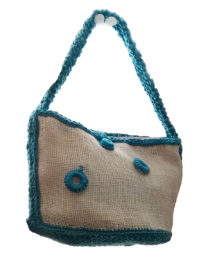 BOLSO CROCHET - YUTE AZUL BEIGE