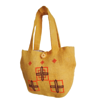 BOLSO YUTE AMARILLO - BORDADOS
