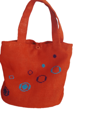 BOLSO YUTE NARANJA BORDADO