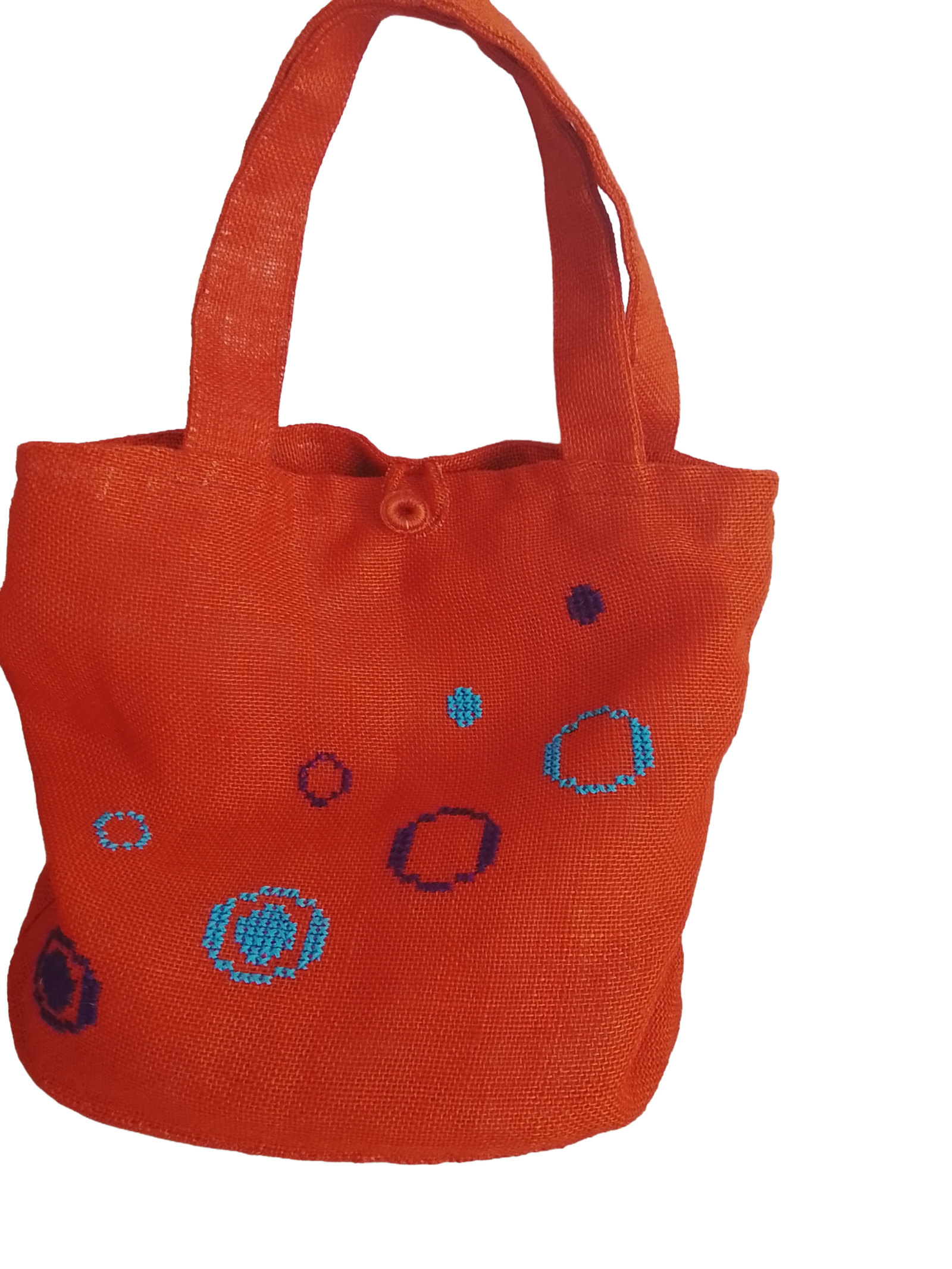 BOLSO YUTE NARANJA BORDADO