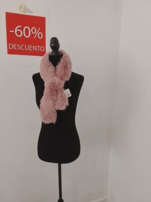 CUBRE CUELLO PELO LARGO ROSA EMPOLVADO